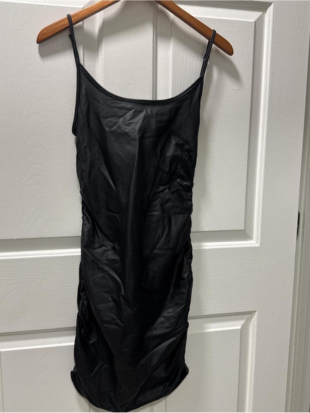 SHEIN Black Slip Dress Faux Leather